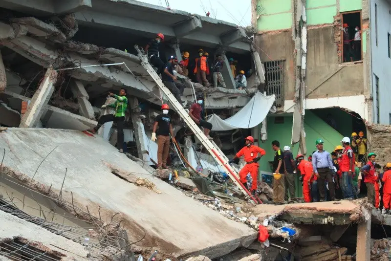 Aftermath of the Rana Plaza building collapse in Dhaka, Bangladesh